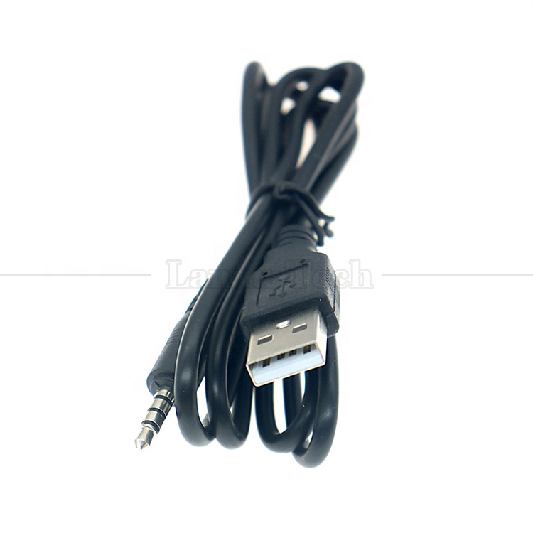 1M USB to 3.5mm 4 Poles DC Audio Jack Extension Cable for Car Speaker