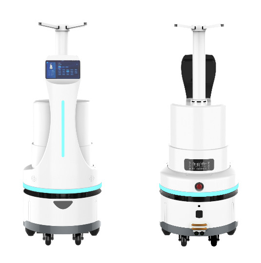 IPS Screen 1024x600 Smart Service Robot Hydrogen Peroxide Spray Disinfection