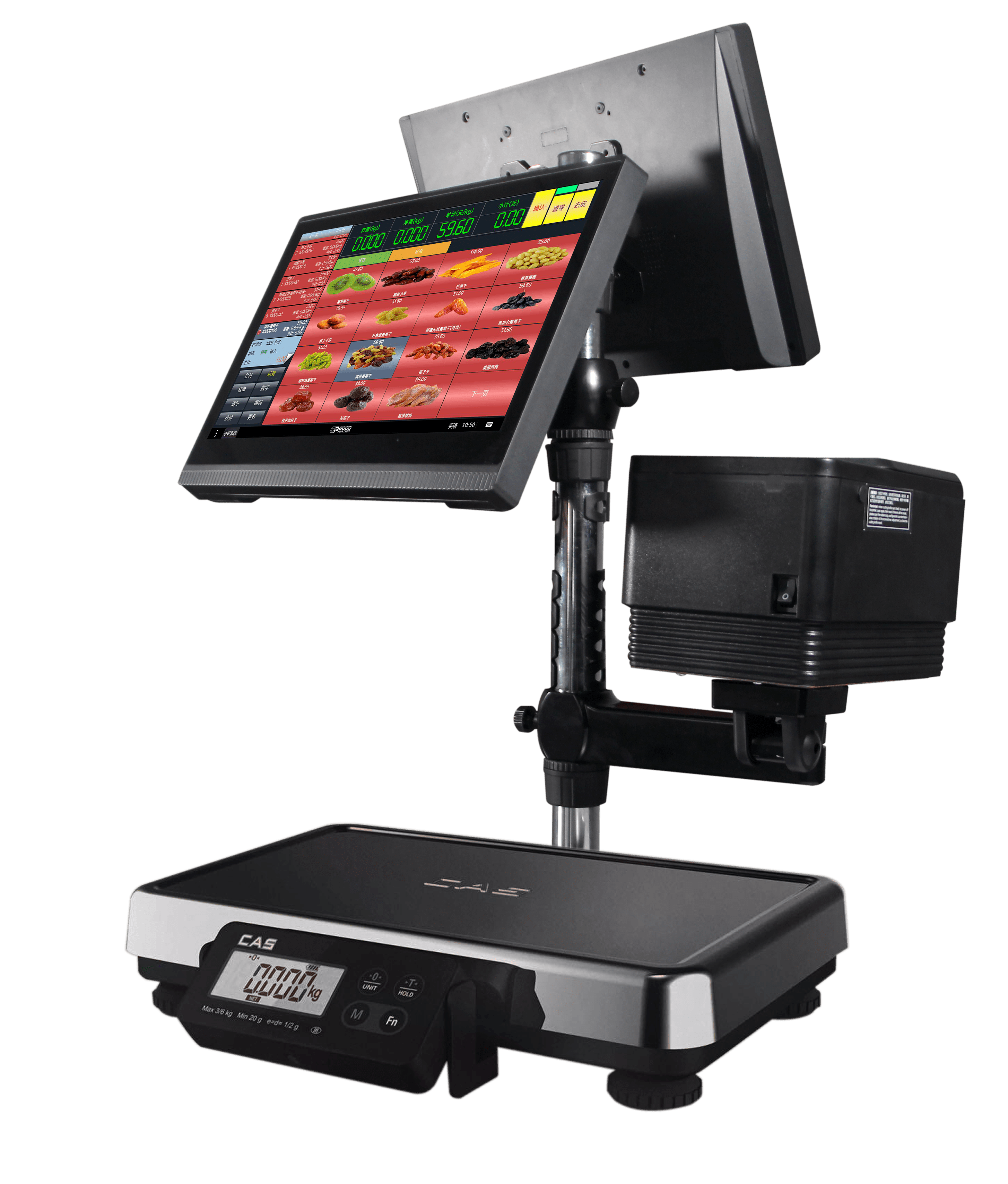 80mm Thermal Printer All-in-One Payment Terminal with 14.1 inch Dual Screen All in One