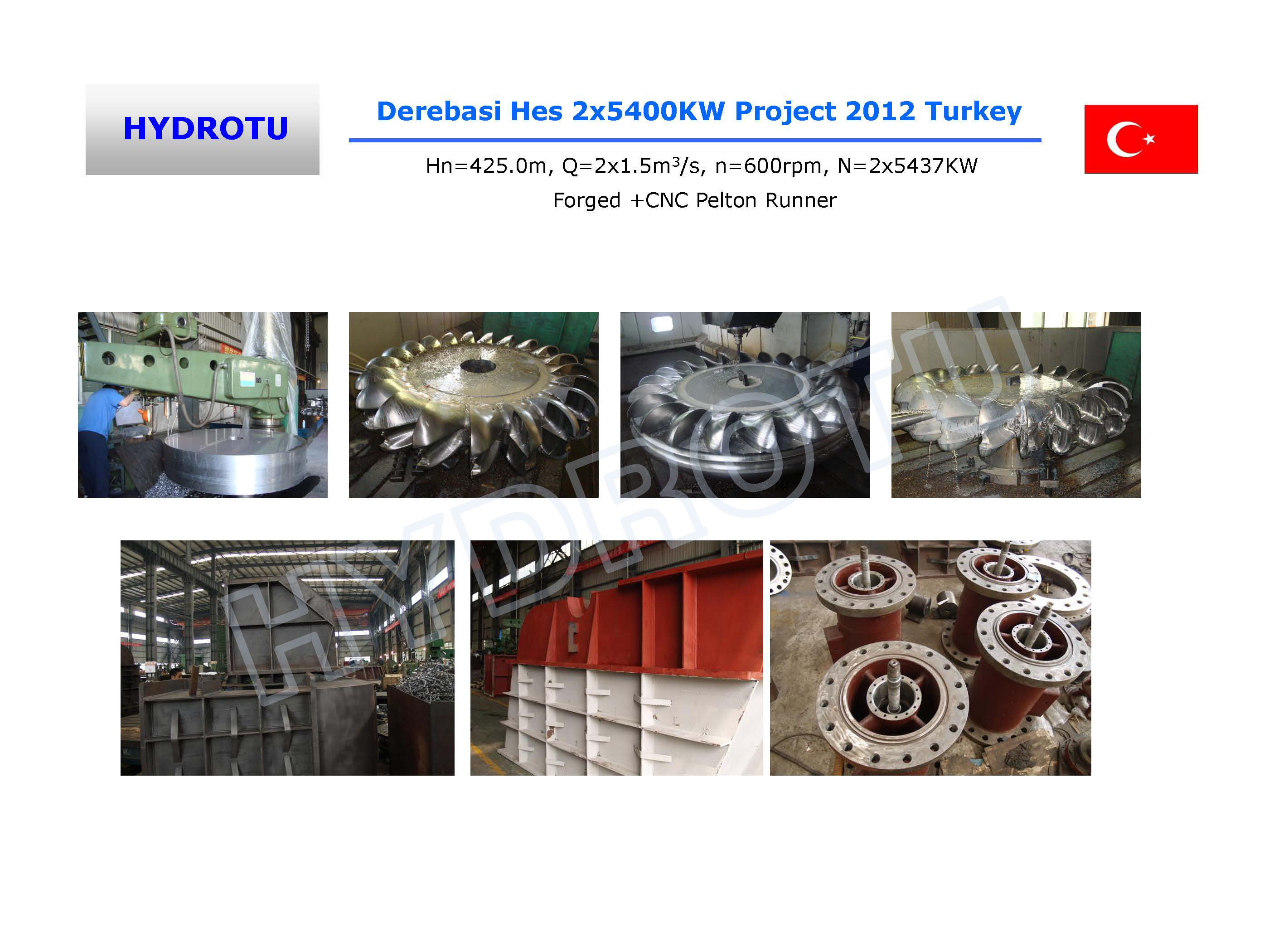 Small Horizontal Shaft Pelton Hydro Turbine / Pelton Water Turbine With One Or Two Nozzles