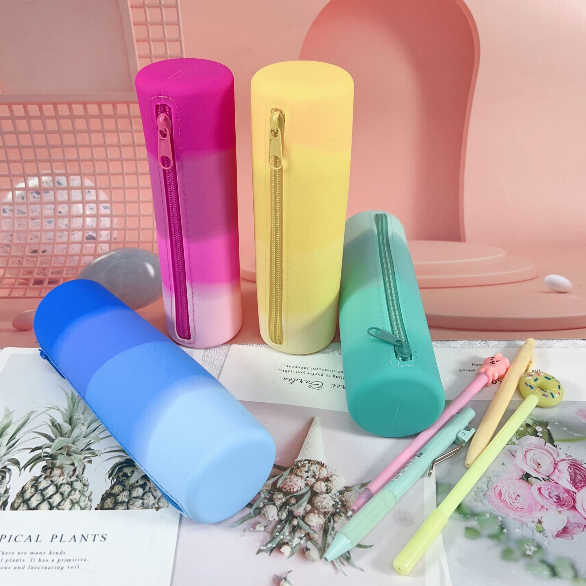 Stylish Silicone Pencil Pouch Portable and Waterproof Pen Bag for Office Supplies