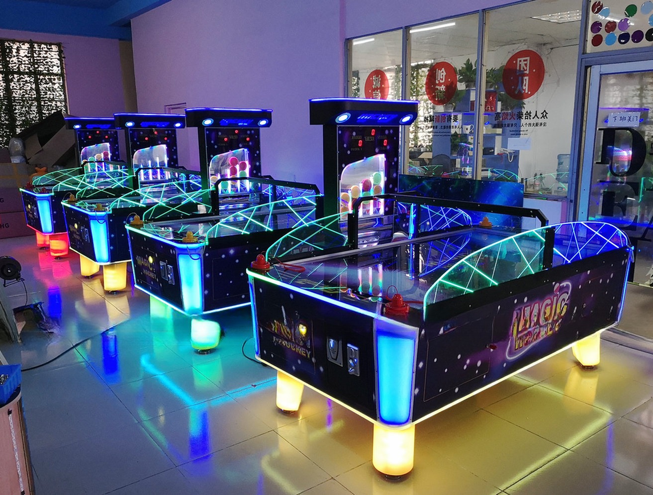 Coin Operated Lottery Game Machine Arcade Air Hockey Table Customized 220*140*170cm