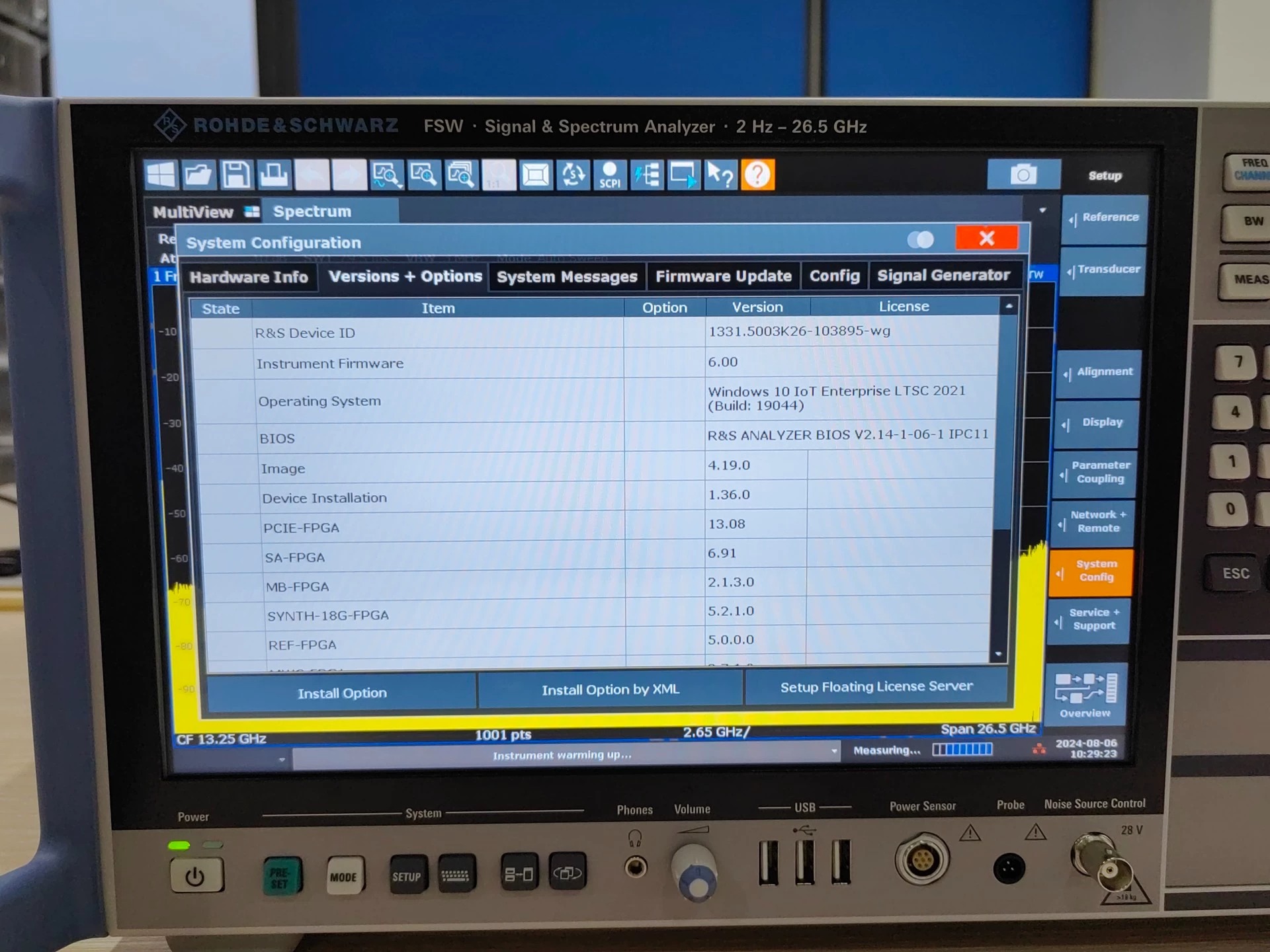 26.5GHz Wideband Spectrum Analyzer Rohde & Schwarz FSW26