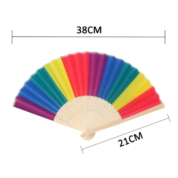 Party Wedding Gift Spanish Mini Bamboo Silk Fabric Hand Fan Custom Printed Folding