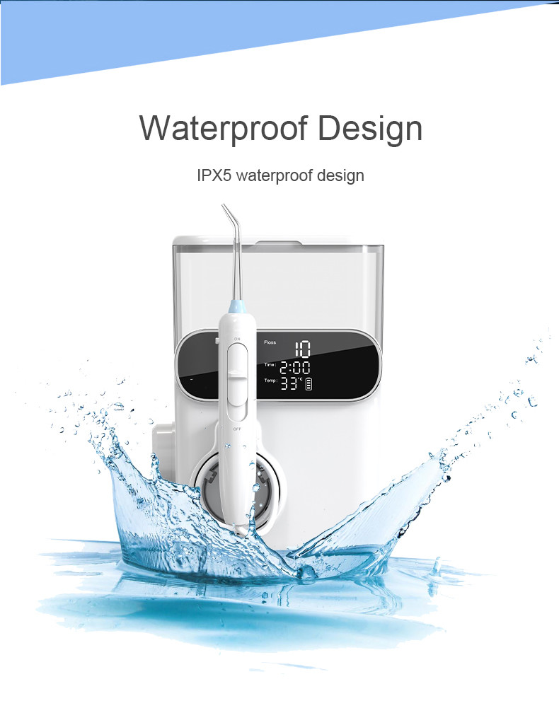 IPX5 Waterproof Cordless Dental Flosser with UV Disinfection 1000ml Oral Irrigator Electric Family Water Flosser