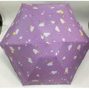 Small Size 5 Folds Ladies Pocket Umbrella With Black Coating Inside