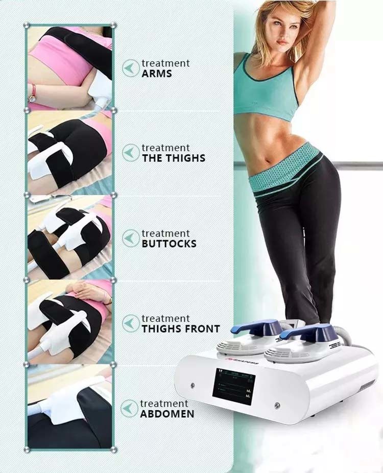 Portable ems body sculpting machine home use 2 handles cellulite reduction rf skin tightening body sculpting machine
