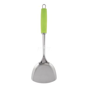 6pieces kitchen tools with Soft handle Green color handle with tray soup scoop