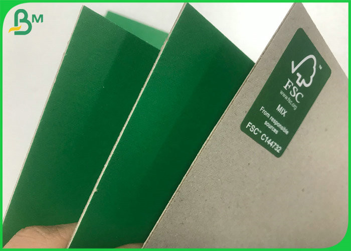 Durable 1.5mm 1.8mm Recycled Green Mounted Grey paper cardboard Sheets 70 * 100cm