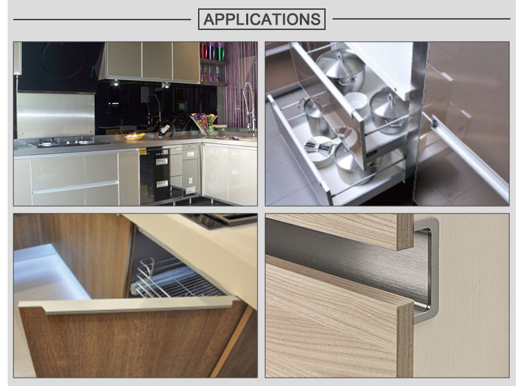 Powder Coated G Profile Handles For Wardrobes 4.5mm Height AA6063 Material