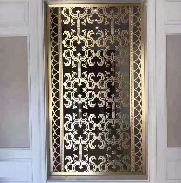 Waterproof laser cut brass screens metal room divider