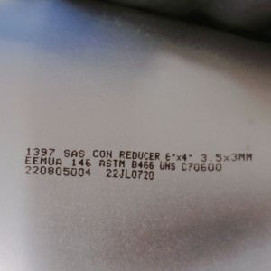 CON Reducer C70600 2x1.5" STD Concentric Eccentric Reducer