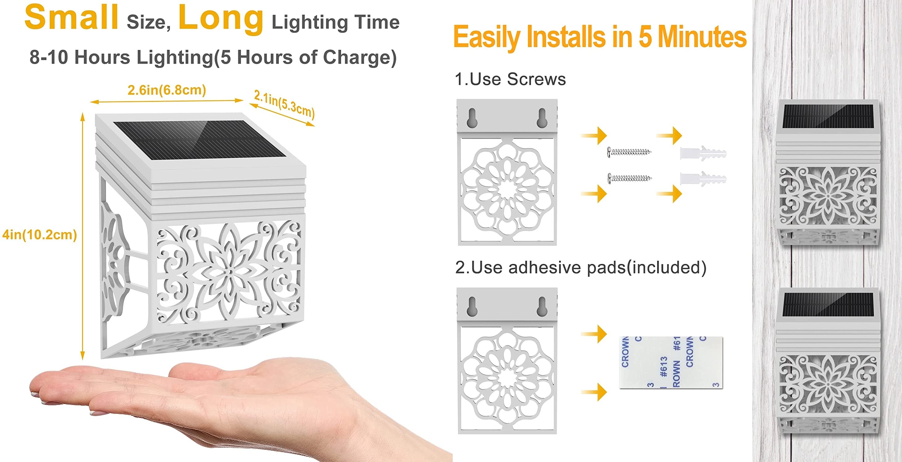 Outdoor Waterproof Solar Yard Fence Light Multiple Colors Solar LED Gate Pillar Light For Garden