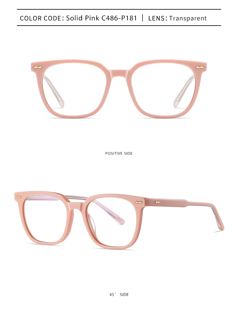 Simple Acetate Frame Glasses OEM , Anti Blue Lights Round Frame Glasses