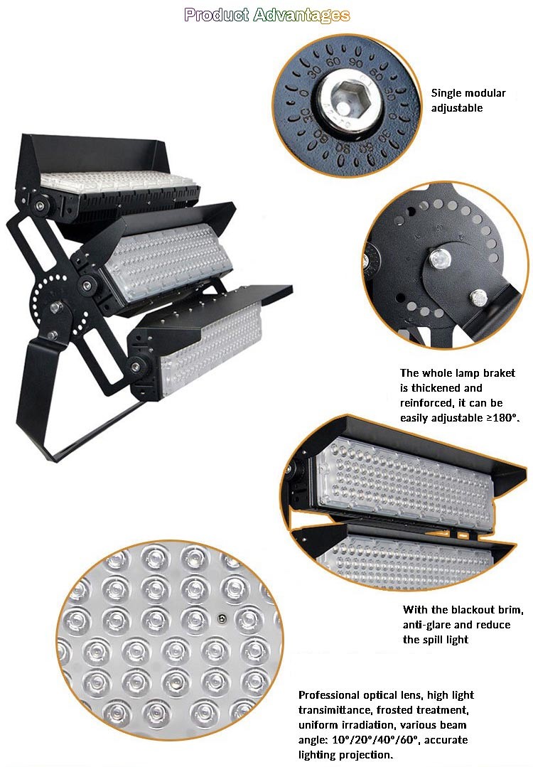 750W LED Sports Lights Sport Lamps 112500lm Stadium Floodlight For Container Port