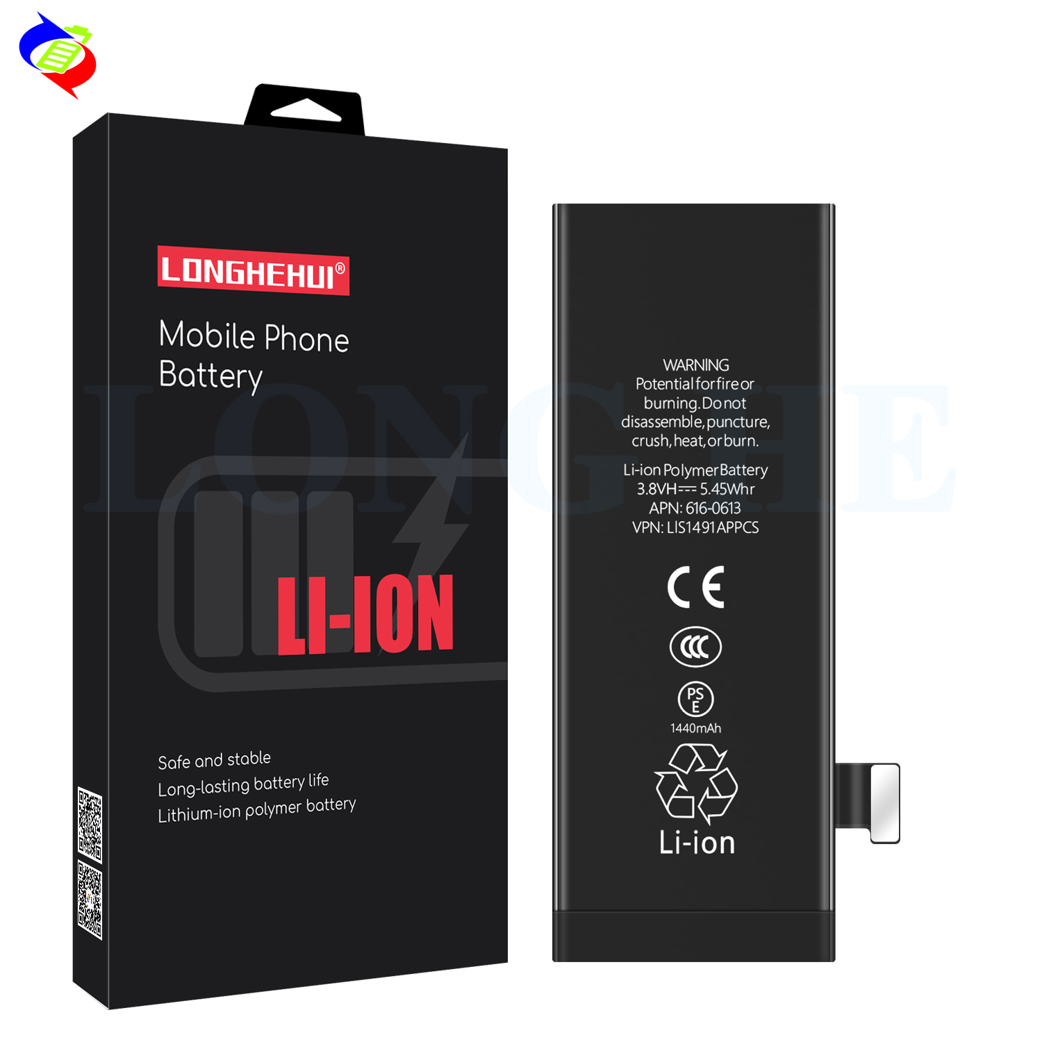 Technical Dual IC Protection Mobile Phone Battery for iPhone 5G 5c 1440mAh Capacity