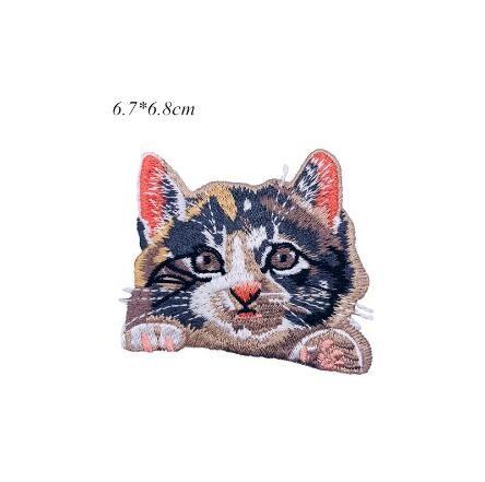 Cute embroidery cat patch hot fix embroidery patch