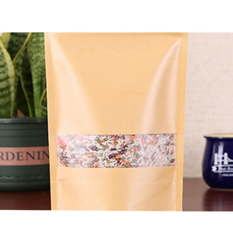 Leak-Proof And Moisture-Proof Kraft Paper Window Bag For Food Packaging