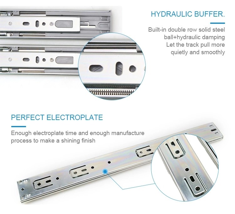 45kgs 35mm Small 22 Inch Soft Close Drawer Slides