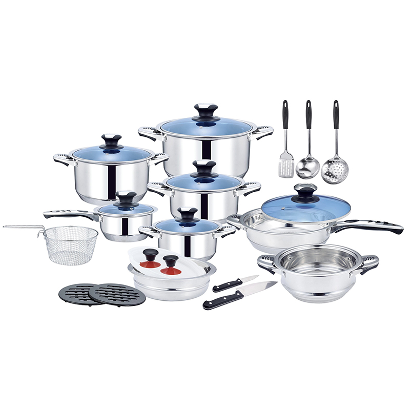 Combination Cookware Set Stainless Steel Kitchen Soup Cooking Pot Non Stick Frying Pan