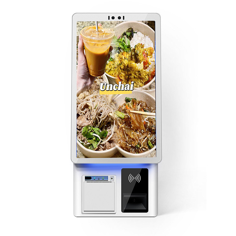 Win7 Multi Installation Capacitive Touch Self Ordering Kiosk With QR Scanner Ticket Printer