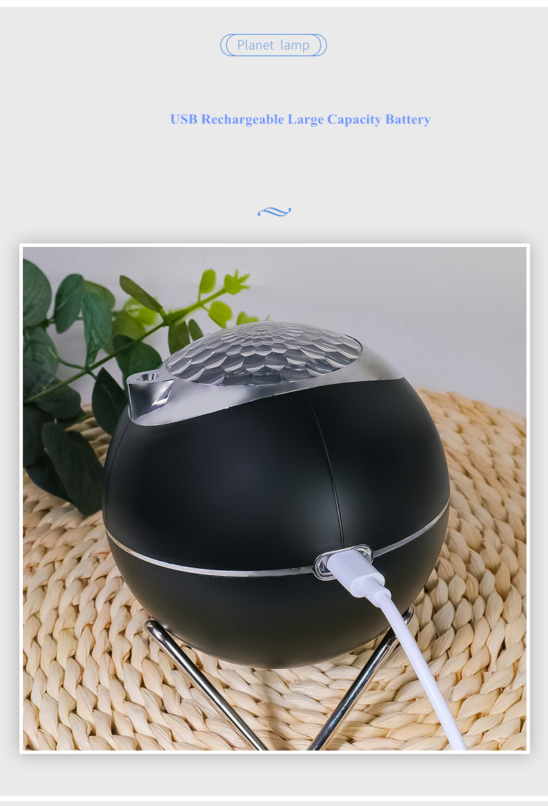 Planet Star Light Projector Wireless Rechargeable Galaxy Projector Night Light Built In White Noise Sleep Music Speaker