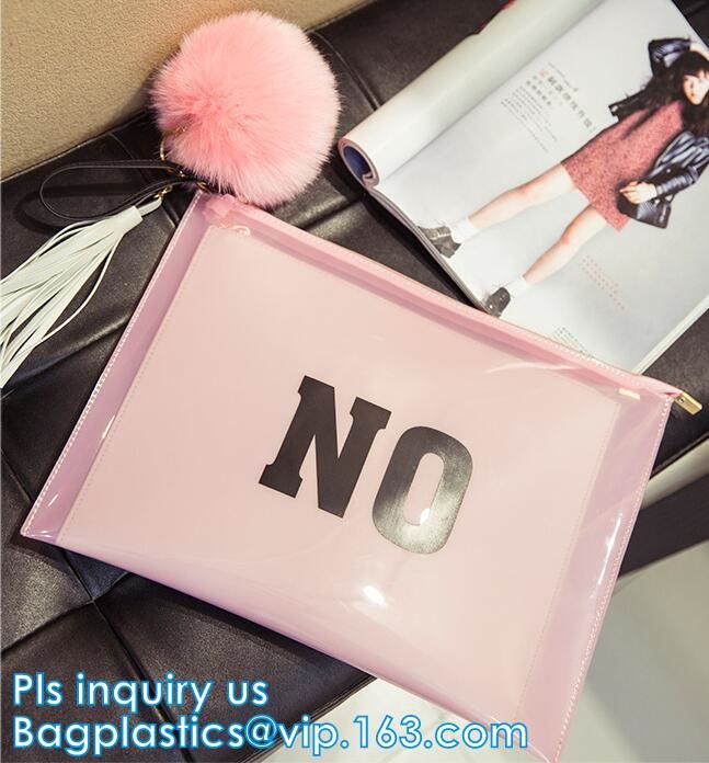 printed OEM logo slider zip lock bags, Slider Undergarment Bag With Lock, vinyl pvc A4 file bag with slider Zip lockkk