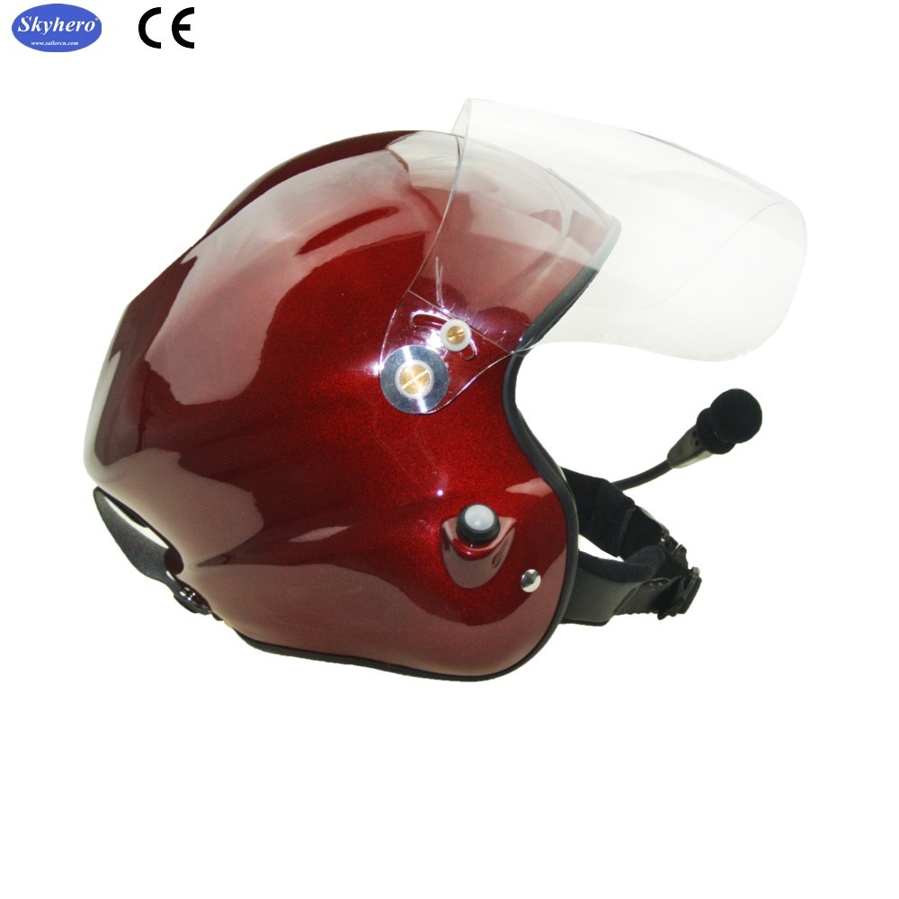 Paramotor helmet GD-G with full headset Red colour M L XL XXL size in stock blue red black