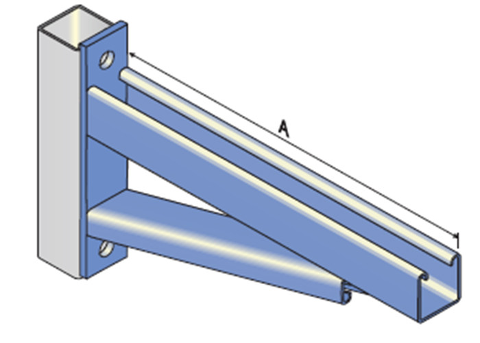 Black Powder Coated Slotted Strut Cantilever Brackets