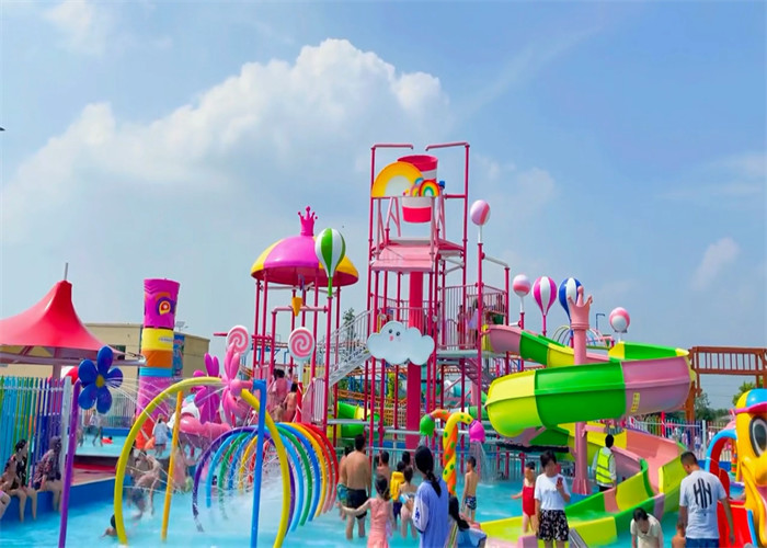 Water Slide Interactive Family Aqua Playground Water Play House Candy Style