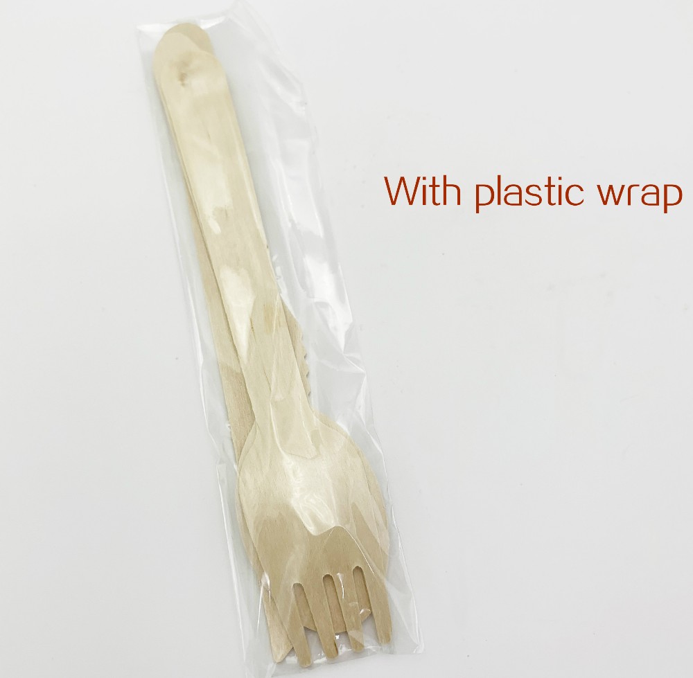 Disposable packing mini cutlery set wooden wooden fork /knife and paper napkin set
