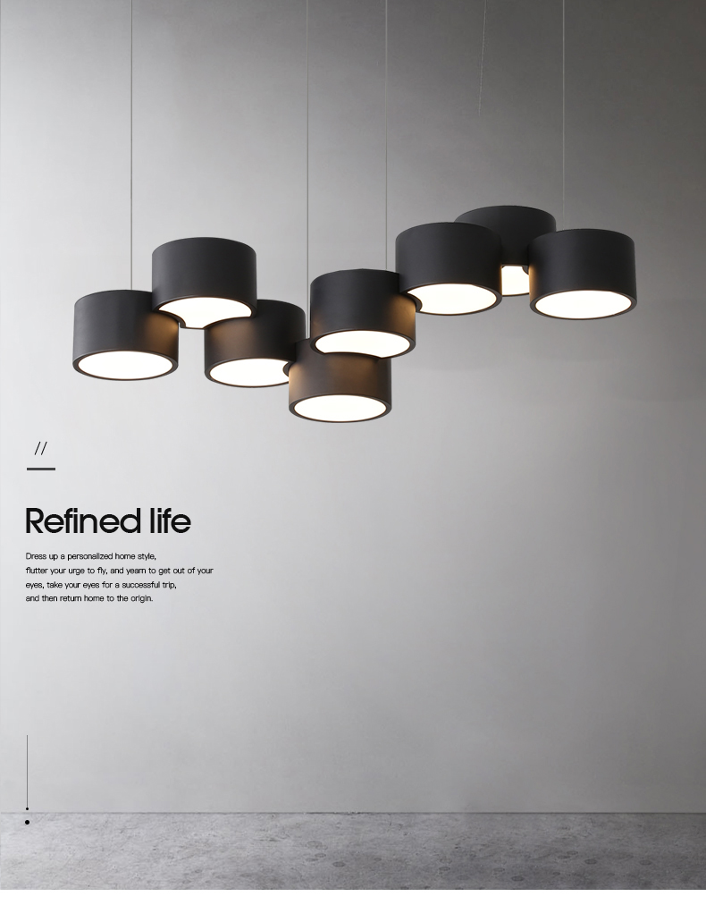Modern Simple circular Chandelier Dining Room Kitchen Living Room white Chandelier (WH-MI-396)