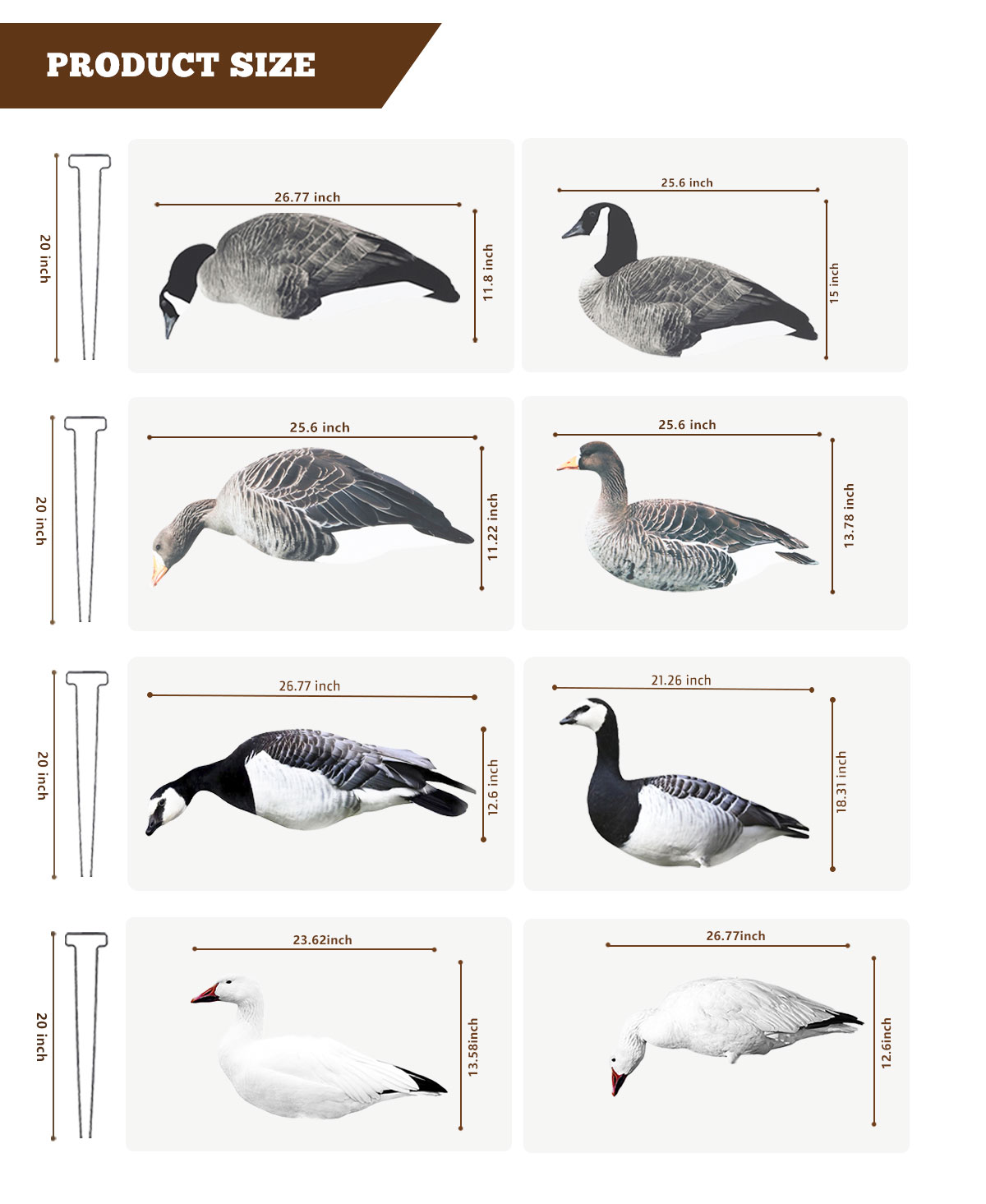 420g Floatable Plastic Goose Decoy EVA Floating Bait for Realistic Canada Goose Hunting