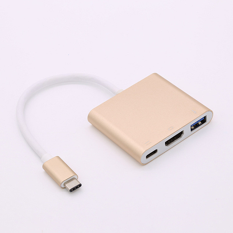 Type c to HDMI HD adapter and Aluminum alloy silver USB3.1 faster data cable