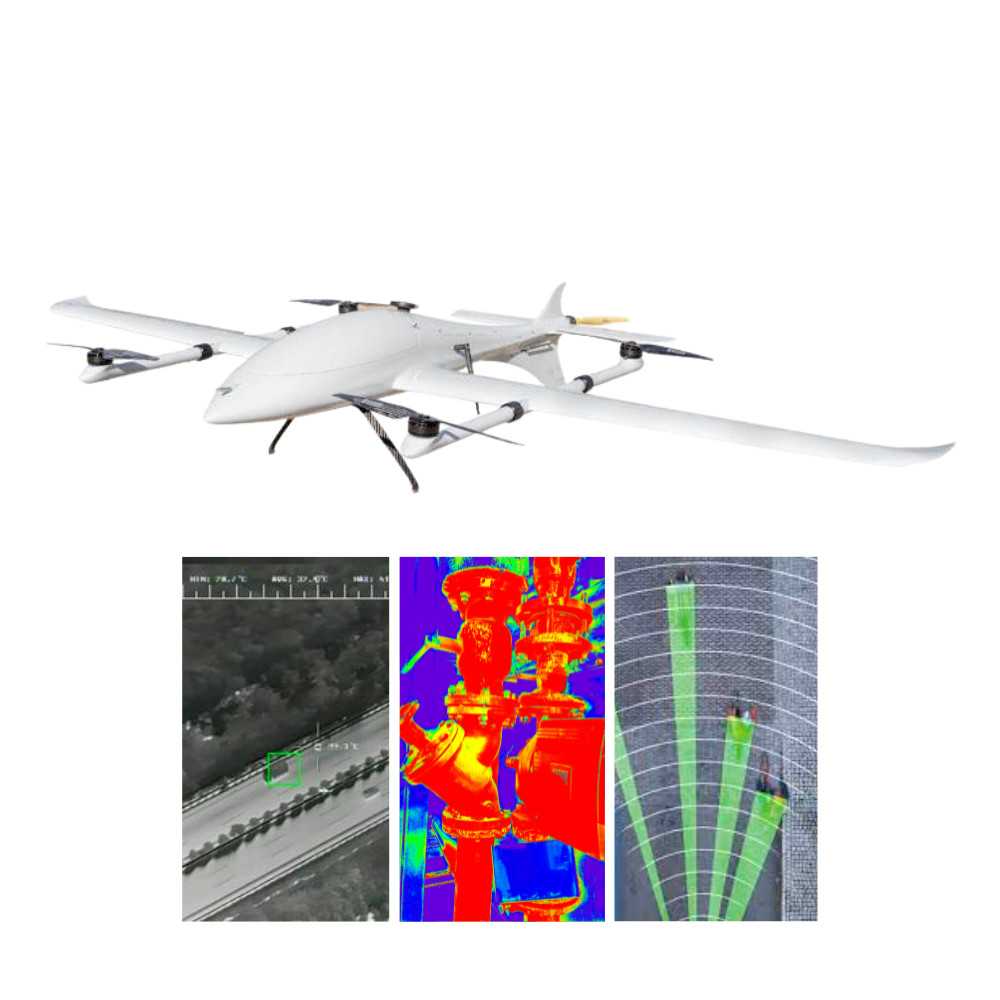 Fixed Wing Surveillance UAV Industrial Inspection Drone Long Range 3.5h 10KG HXCETUS-240