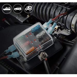 6 Way ATC RV 12V Blade Fuse Blocks With LED Indicator Light