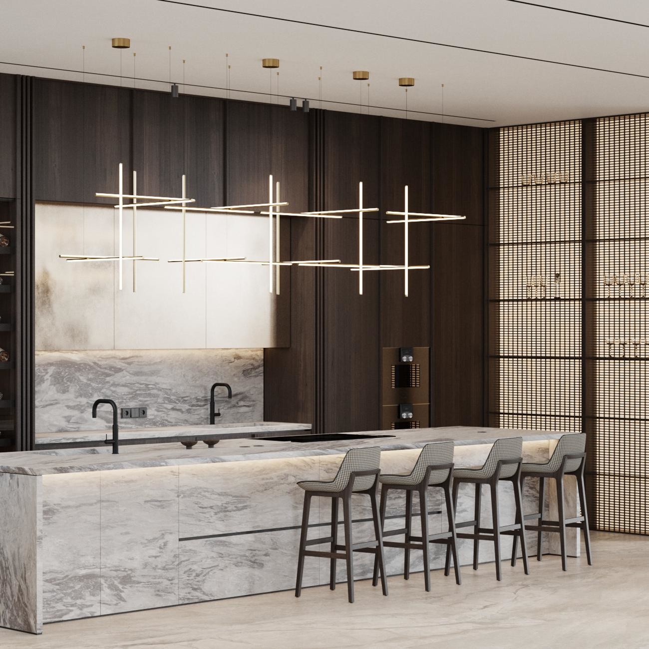Furniture Manufacturer Modern Design Marble Counter Top Kitchen Restaurant Cabinet Island With Storage
