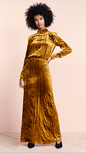Clothing Fashion Women Maxi Velvet Dress Casual