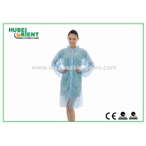 55gsm Single Use Tyvek Protective Lab Coat With Velcros Closure
