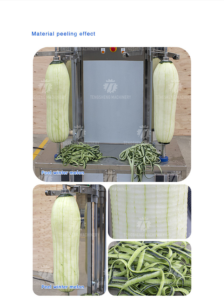 Membrane Unpicked Crackless Fruit And Vegetable Peeler Machine 2 Heads White Gourd