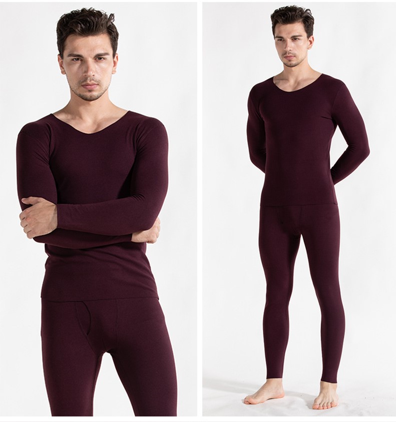 Seamless Heating Double-Sided Derong V-Neck Thermal Underwear For Men