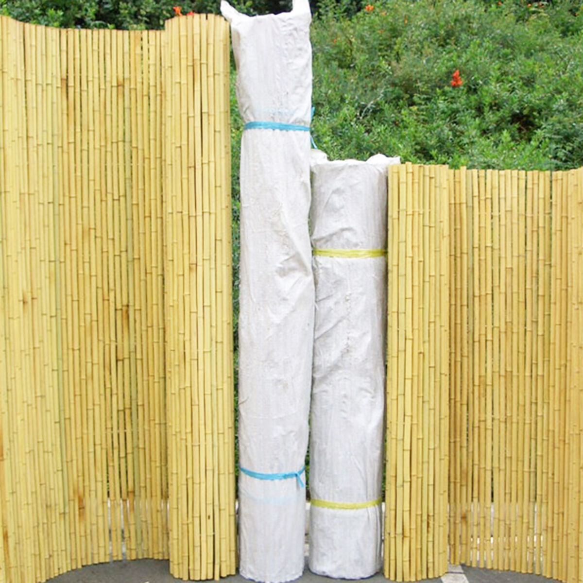 Natural Bamboo Material Painted Bamboo Fence Panels Rolled Bamboo Fence Privacy Garden Border
