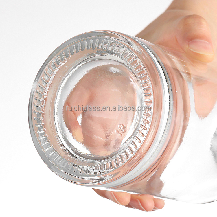Customize Sealing Clear Glass Bottles for Vodka Whisky Hot Stamping and Cork Included