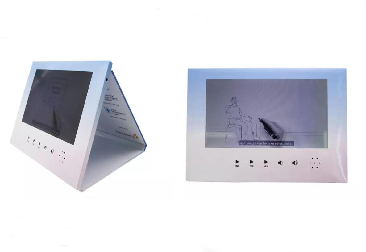video counter point of sale display, 10 inch video shelf talker display with battery power