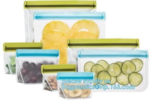 Food Grade Leakproof Fresh Large Zipper Freezer Reusable Silicone Food