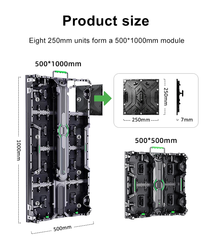 P3.91 Outdoor Led Video Wall 500*1000mm Rental Led Display Screen Panel 0
