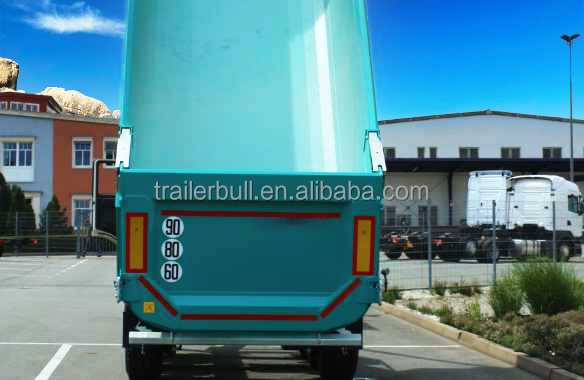 7.2 / 8.2 / 9.6 / 10.5 m Carbon Steel Chassis Tipper Semi Trailer for Building Materials Transport