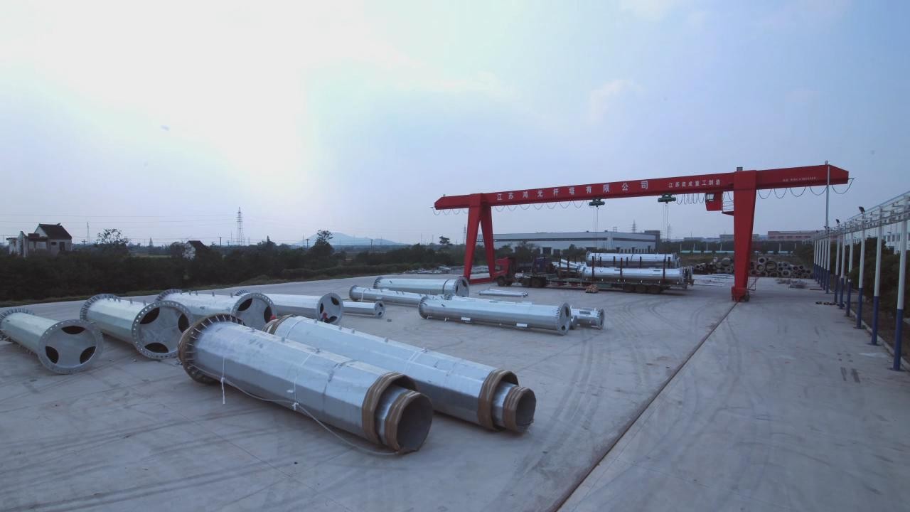 Shockproof Steel Tubular Power Transmission Poles Low Voltage