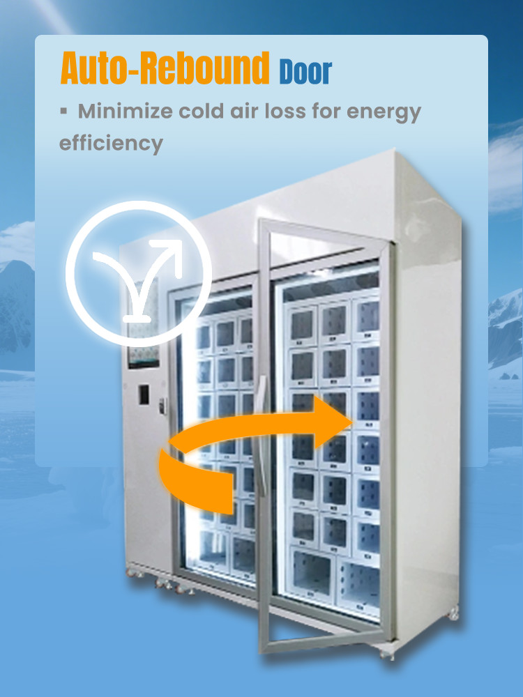 Adjustable Cooling System Refrigerated Locker Vending Machine for Seafood Ice Cream