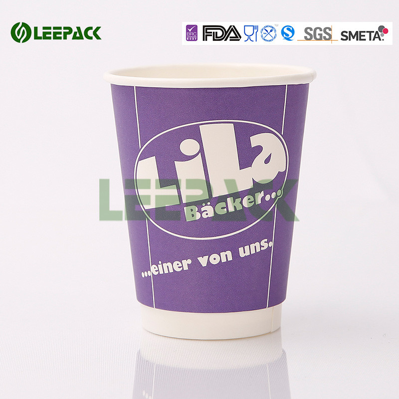 Popular 16oz disposable coffee cups , Hot Milktea double Wall Paper Cups 500ml Capacity for hot drink with logo